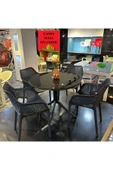 ZİYNET HOME Yuvarlak Camlı Masa Maria Rattan Bahçe Balkon Teras Masası (SADECE CAMLI MASA) - 8