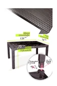 ZİYNET HOME Rattan Masa 70x120 Sabit Camlı Masa - Bahçe balkon teras A Plus Orta Boy Masa - 12