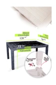ZİYNET HOME Rattan Masa 70x120 Sabit Camlı Masa - Bahçe balkon teras A Plus Orta Boy Masa - 5
