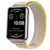 Huawei Watch Fit 2 Uyumlu Wander Trail Loop Spor Yumuşak Kumaş Kordon  Sarı thumbnail 1