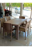ZİYNET HOME 6 Adet Victor Koltuk Rattan Bahçe Balkon Masa Takımı 6 Kişilik 90x150cm Camsız Set 1. Kalite - 1