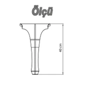 Lukens Beyaz Gümüş Sehpa Masa Ayakları 40 cm Plastik Ayak Mobilya Zigon Çay Orta Sehpası Ayağı Sehpa - 5