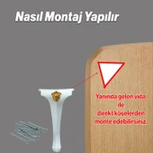 Lukens Sehpa Masa Ayakları 40 cm Beyaz Plastik Ayak Mobilya Zigon Çay Orta Sehpası Ayağı Sehpası - 3