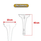 Lukens 4 ADET Beyaz Gümüş Sehpa Masa Ayakları 40 cm Plastik Ayak Mobilya Zigon Orta Sehpası Ayağı - 6