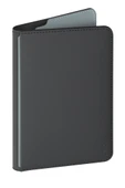 Pasaport Cüzdanı ve Takip Cihazı (Bul Özelliği) RFID-Block Teknolojisi Vegan Deri Mıknatıslı Bölme  GRİ - 3