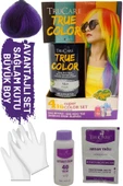 Truecolor Mor Saç Boyası Seti Saç Açıcı ve Eldivenli - 1
