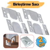 Metal (1 Çift Takım) Baza Başlık Mobilya Karyola Köşe Koltuk Birleştirme Sacı Saç Bağlama Braketi thumbnail 1