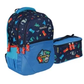 Relaxion Erkek Çocuk İlkokul Çantası Beslenmeli Suya Dayanıklı 4 Bölmeli Okul Sırt Çantası 13SYG50MaviDinazor thumbnail 1