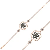 925 Ayar Gümüş Rose Yaşam Çiçeği Bileklik thumbnail 1