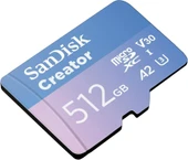 SanDisk Creator 512GB 190/130MB/s microSDXC UHS-I A2 V30 Adaptörlü Hafıza Kartı SDSQXAV-512G-IN6MS - 4