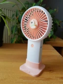 Şarjli Mini El Fanı Masa Fanı Soğutucu Masa Üstü Vantilatör Usb Stantlı Cep Telefonu Tutucu Turuncu - 3