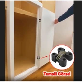 Gizli Gömme Plastik Menteşe 2 Adet Dolap Kapak Mobilya Katlanır Masa Menteşesi Sol Sağ Uyumlu Siyah - 3