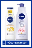 Q10 Sıkılaştırıcı C Vitamini Vücut Losyonu 250ml ve Kiraz Çiçeği Vücut Losyonu 400ml, Nemlendirici - 1
