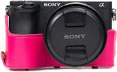 MegaGear MG1119 Sony Alpha A6500 (16-70mm) Deri Kamera Çantası, Pembe - 6