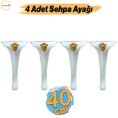 Lukens 4 ADET Beyaz Gold Sehpa Masa Ayakları 40 cm Plastik Ayak Mobilya Zigon Orta Sehpası Ayağı thumbnail 1