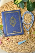 Tül Keseli İnci Tesbihli Yasin Kitabı Çanta Boy Termo Deri Kaplı Lacivert – Arapça, Türkçe Okunuşlu ve Mealli – 128 Sayfa  Hac Umre ve Mevlit Hediyeliği thumbnail 2