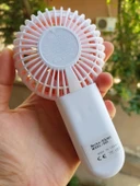 Şarjli Mini El Fanı Masa Fanı Soğutucu Masa Üstü Vantilatör Usb Stantlı Cep Telefonu Tutucu Turuncu - 2