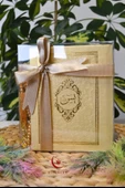 Kutulu İnci Tesbihli Yasin Kitabı Çanta Boy Termo Deri Kaplı Gold– Arapça, Türkçe Okunuşlu ve Mealli – 128 Sayfa  Hac Umre ve Mevlit Hediyeliği thumbnail 1