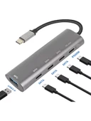 TYPE C TO USB-C ÇOKLAYICI 60W ŞARJ ADAPTÖRÜ USB 3.0 5 İN 1 PD ÇOKLAYICI ÇEVİRİCİ thumbnail 5