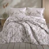 Clasy Ranforce %100 Pamuk Çift Kişilik Dört Mevsim Set Mevlin V1 Bej - 1