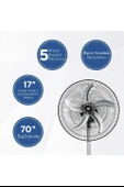 5 Metal Kanatlı Soğutucu Vantilatör pervane 3 Kademe Hız Kontrol 18"inch - 80w - 3