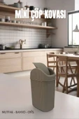 Mini Çöp Kovası, Mutfak, Banyo, Tuvalet, Ofis Çöp Kutusu Gri - 8