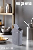 Mini Çöp Kovası, Mutfak, Banyo, Tuvalet, Ofis Çöp Kutusu Gri - 1