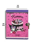 Kuromi Kilitli Defter 80 Yaprak Pembe- 14 X 20 - 5