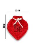 Hediyelik Kalpli Peluş Sıcak Su Torbası - Love, Termofor Sıcak Su Torbası Kırmızı - 5
