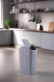 Mini Çöp Kovası, Mutfak, Banyo, Tuvalet, Ofis Çöp Kutusu Gri - 3