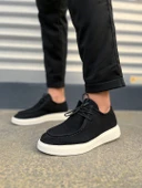 Siyah Beyaz Süet Tornado Bağcıklı Süet Erkek Günlük Spor Klasik Ayakkabı - 2