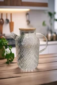 Pineapple Vakumlu Bambu Kapaklı Isıya Dayanıklı Borosilikat Cam Sürahi & Demlik, Süzgeçli Demlik - 4