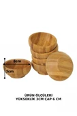 6 Adet Bambu Sunum Kasesi, Çerezlik, Kase, Servis Kasesi, Sosluk, Reçel Kasesi - 7
