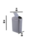 10 Lt Çöp Kovası, Mutfak, Banyo, Tuvalet, Ofis Çöp Kutusu Gri - 7