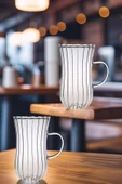 2 Adet Ehlikey Borosilikat Çay Bardağı, Isıya Dayanıklı Sunum Bardağı, Kulplu Çay Bardağı (225 ml) - 3