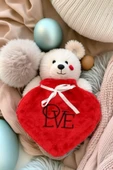 Hediyelik Kalpli Peluş Sıcak Su Torbası - Love, Termofor Sıcak Su Torbası Kırmızı - 1