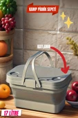 17 Litre Gri Piknik Çantası - Piknik Sepeti - Kamp Sepeti - 1