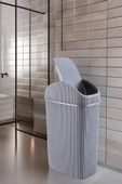 10 Lt Çöp Kovası, Mutfak, Banyo, Tuvalet, Ofis Çöp Kutusu Gri - 5