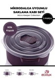 Mikrodalga Ve Difrizde Kullanılabilen Saklama Kabı Seti Yuvarlak 12'li Antrasit - 9