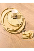 3'lü Bambu Oval Tepsi, Servis Tepsileri, Iskandinav Tepsi Seti, Çay Tepsisiı - 6