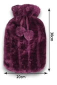 2 Litre Ponponlu Yumuşak Peluş Sıcak Su Torbası Mor - 3