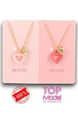 Top Model 2'li Kolye Takı Seti Pembe - 4