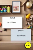 2'li Yeni Nesil Ders Çalışma Yazı Tahtası Manyetik Duvar Stickerı 100x60 Cm Şeffaf & Beyaz - 1
