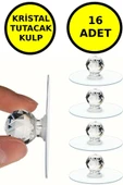 16 Adet Çok Amaçlı Yapışkan Kristal Tutacak Kulp - 1