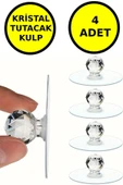 4 Adet Çok Amaçlı Yapışkan Kristal Tutacak Kulp - 1