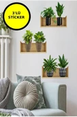 Raflı Bitki Tasarımlı Yapışkanlı Sticker 20*30 Cm 3lü Set Mc-663 - 1