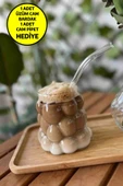 1 Adet Üzüm Model Borosilikat Kokteyl ve Soğuk-Sıcak Kahve Bardağı Pipet Hediyeli 350 Ml - 1