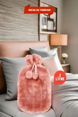2 Litre Ponponlu Yumuşak Peluş Sıcak Su Torbası Pembe - 1