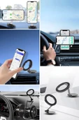 Katlanır Tüm Telefonlarla Uyumlu Güçlü Manyetik Araç Telefonu Tutacağı Telefon  Standı - 3