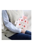 Tavşan Figürlü Yumuşak Peluş Eldivenli Sıcak Su Torbası Sevgililer Günü Hediyesi - 5
